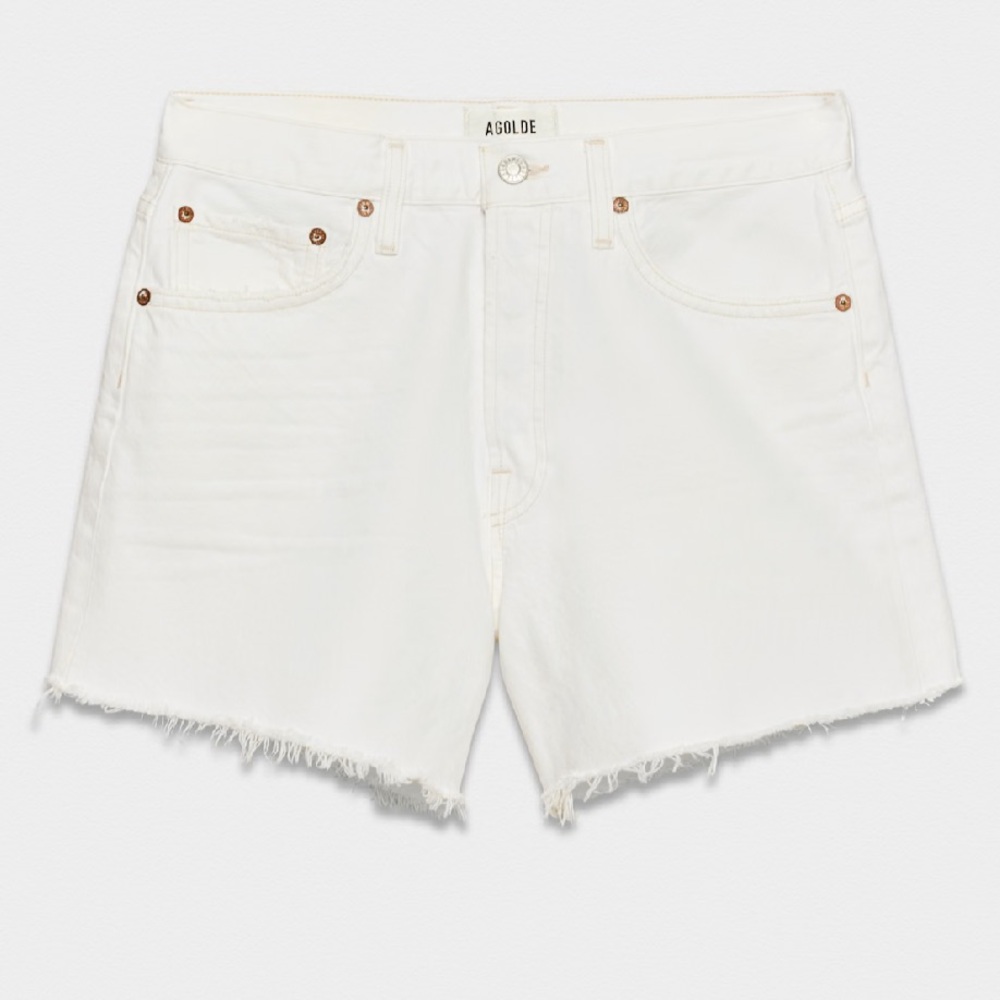 Agolde White Parker Jean Shorts